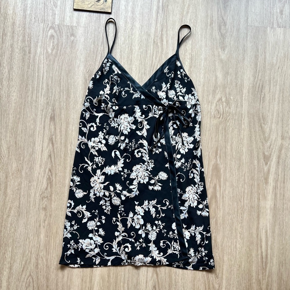 Morgan Taylor Wrap Floral Slip Dress